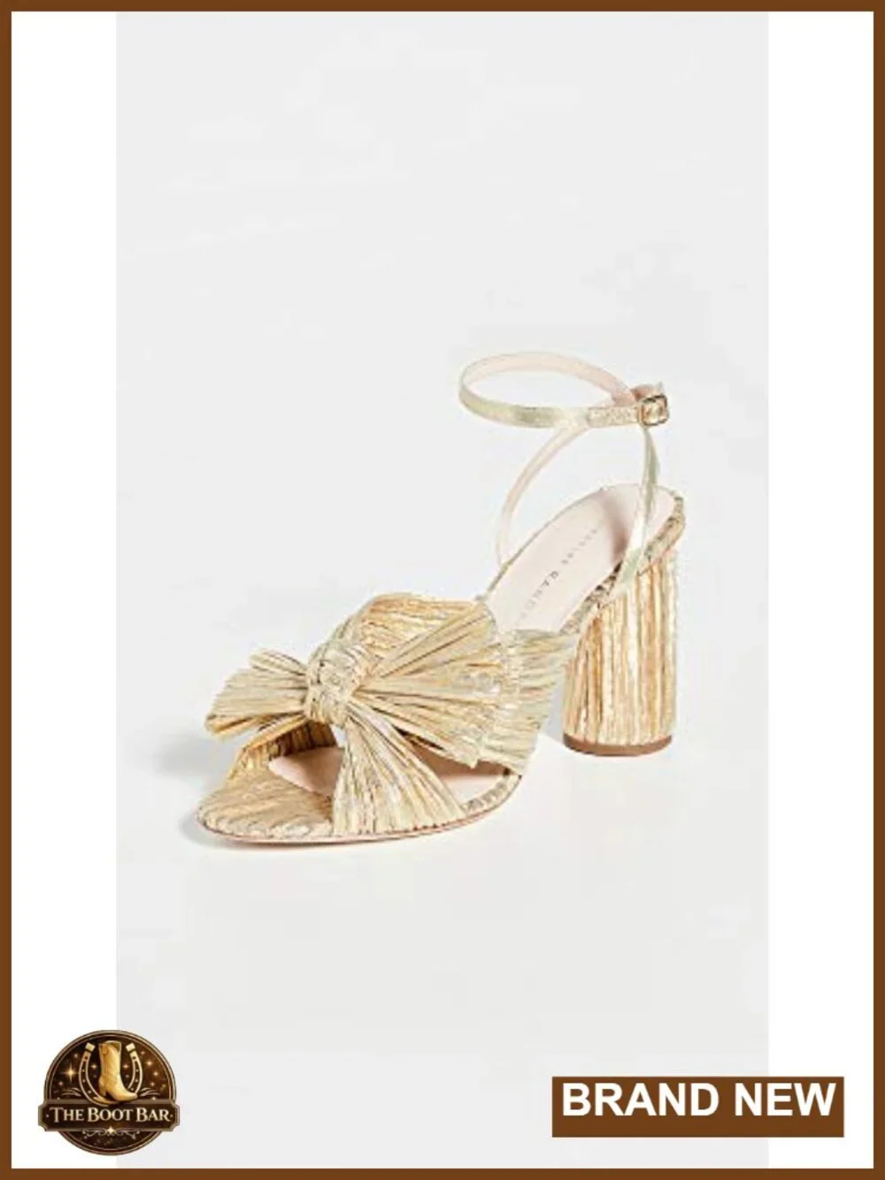 Loeffler Randall Camellia Pleated Bow Heeled Sandals with Ankle Strap